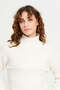 Women Ivory High Neck Pullover - 4