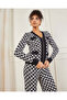 Women Black And White Monogram Jacquard Cardigan - 5