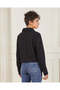 Women Black Jacquard Tweed Button Jacket - 3