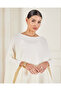 Women Beige Knitted Poncho - 4