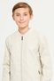 Senior Boys Beige Plain Leather Jacket - 4