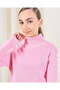 Senior Girls Pink High Neck Pullover - 4