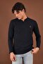 V-Neck Slit Detailed Long Sleeve T-Shirt