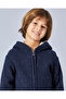 Boys Navy Hooded Zip Thru Pullover - 4