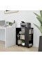 Rolling Cabinet Black 60x35x75 cm Engineered Wood