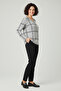 Women's Plus Size Lycra Crew Neck Mix Pattern Soft Sweater Mother Blouse - 3