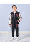Boys Black Printed Suede Jacket - 2