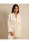 Women Beige Crinkled Kimono