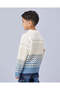 Boys Ivory And Blue Knitted Sweater - 3
