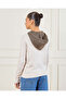 Women Beige Jacquard Hooded Sweater - 3