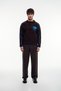 Unisex Striped Detail Crew Neck Oversized Knitwear Sweater