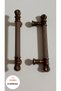 Western Style Striped 96mm Antique Copper Furniture Handle 2Pcs Distance between Screws 9.6cm Total Length 14cm