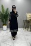 Paye and Sequin Black Tunic Pants Set Scuba Crepe Fabric