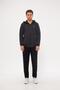 Men's Cotton Full Zip Hooded Tracksuit Set Black 5296-S - 4