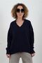 Navy blue best v-neck sweater - 4