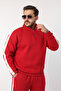 Yandan Striped Cotton Ov Oversized Alip Half Zipper Tracksuit Set - 3
