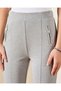 Senior Girls Grey Mélange Ponte Leggings With Zipper - 4