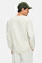 Matty Bone Color Crew Neck Plaid Embroidered Loose Fit Men's Sweatshirt - 3