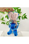 Dark Blue Stitch Plush Toy 15cm Long-Eared Stich Keychain Bag Charm Accessory Stick
