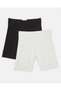 Senior Girls Black And Grey Cycling Shorts (Pack of 2) - 6
