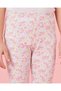 Girls White Floral Leggings - 4