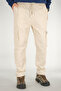 Men's Beige Cargo Pants Relaxed Fit Cotton Elastic Waist - 8
