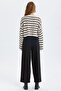 Casual Wide-Leg Fabric Trousers Black - 5