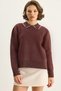 Women's Plum Collar Lace Detailed Knitwear Sweater Tk251131 60283742
