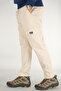 Men's Beige Cargo Pants Relaxed Fit Cotton Elastic Waist - 6
