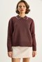 Women's Plum Collar Lace Detailed Knitwear Sweater Tk251131 60283742 - 4