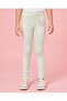 Girls Green Heart Placemet Print Leggings