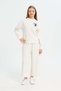 Senior Girls Cream Flared Jacquard Pants - 2