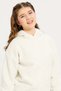 Senior Girls White Sherpa Hooded Sweatshirt - 4