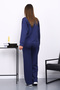 Navy Blue Piped Detail Sweat Pants Set - 4