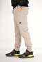 Men's Stone Color Cargo Pants Relaxed Fit Cotton Elastic Leg - 7