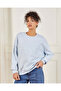 Women Blue Embroidered Sweatshirt