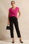 Women Black Belted Tapered Trousers - 2