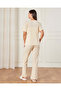 Women Cream Knitted Pyjama Set (2 Piece) - 4