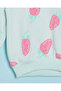 Infant Girls Mint All Over Print Strawberry Sweatshirt - 3
