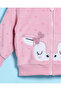 Infant Girls Pink Hooded Embellished Sweatshirt - 4