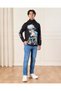 Senior Boys Black Anime Print Sweatshirt - 2