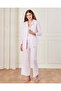 Women White And Pink Classic Striped Pyjama Set (2 Piece)