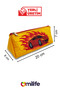 Yellow Car Design Kids Pencil Case Pvc Triangle Zipper School Organizer 20 cm - 3