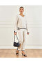 Women Cream Knitted Straight Fit Trousers - 2