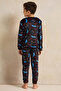 Boys Black Printed Pyjama Set (2 Piece) - 4