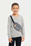 Boys Grey Sweatshirt With Mock Bag