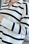 Polo Neck Striped Knitwear Blouse 6K241 - 3