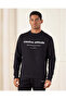 Men Black Graphic Crew Neck Sweatshirt