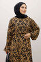 Elastic Waist Bat Sleeve Viscose Dress Tsd250235 Tan - 3