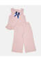 Girls Pink Striped Casual Set (2 Piece)